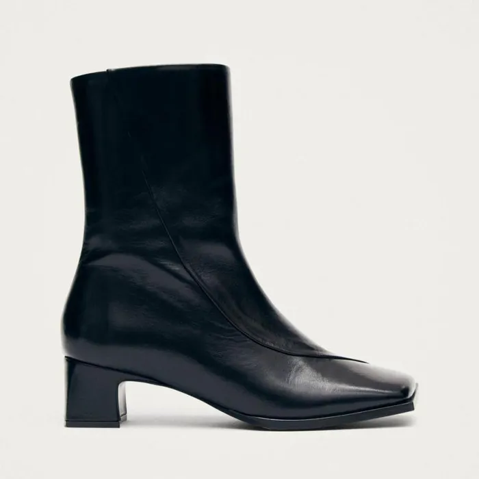 Boots Women ALOHAS Chantal Black Leather Ankle Boots