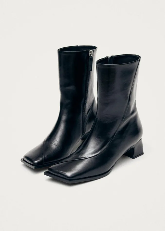 Boots Women ALOHAS Chantal Black Leather Ankle Boots