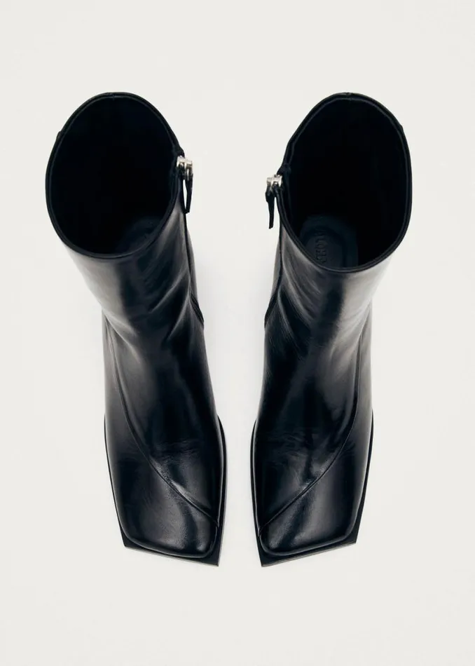 Boots Women ALOHAS Chantal Black Leather Ankle Boots