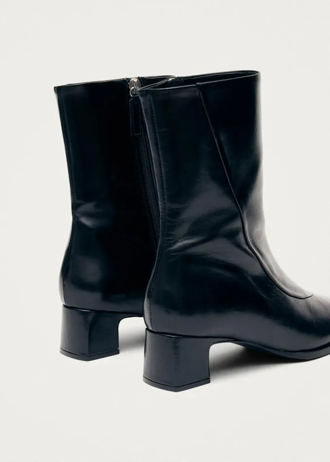 Boots Women ALOHAS Chantal Black Leather Ankle Boots