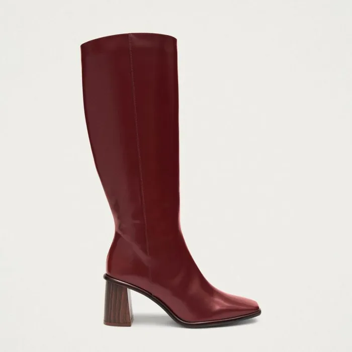 Boots Women ALOHAS East Sleek Burgundy Leather Boots