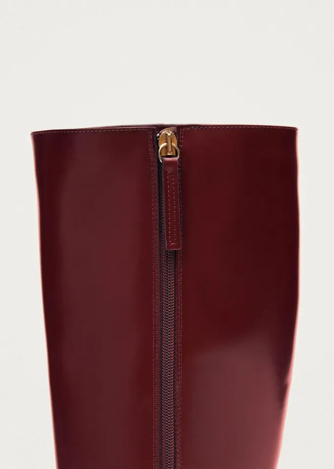 Boots Women ALOHAS East Sleek Burgundy Leather Boots
