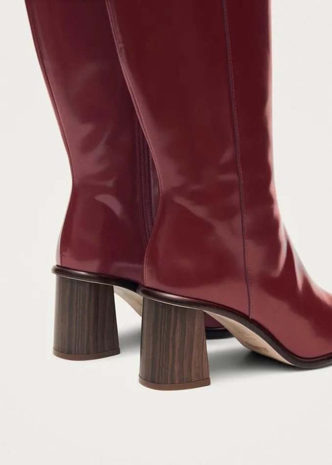 Boots Women ALOHAS East Sleek Burgundy Leather Boots