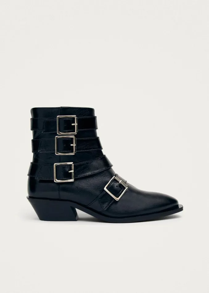 Boots Women ALOHAS Eras Black Leather Ankle Boots