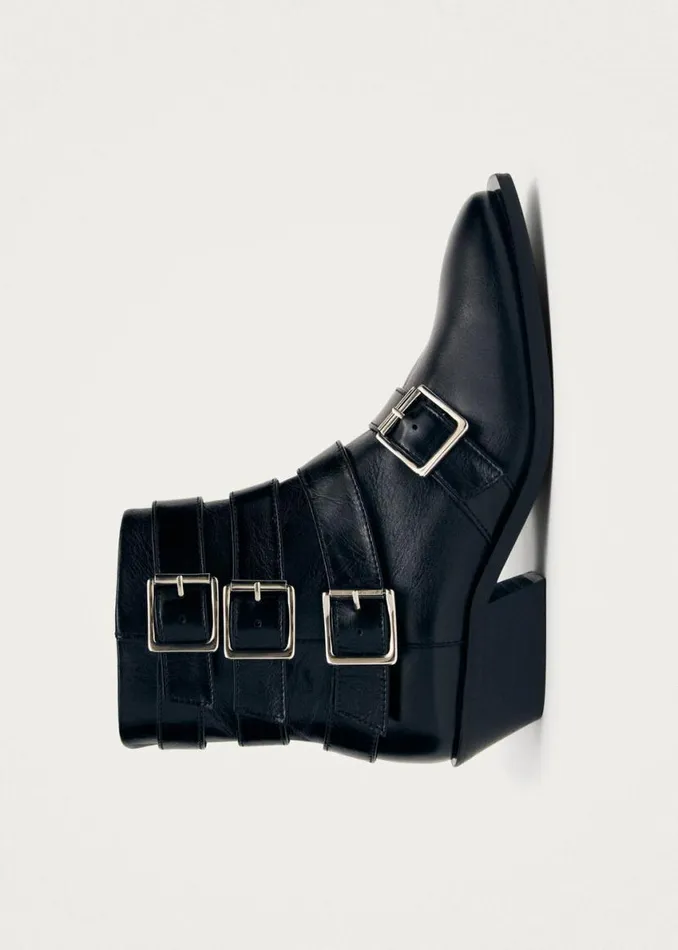 Boots Women ALOHAS Eras Black Leather Ankle Boots