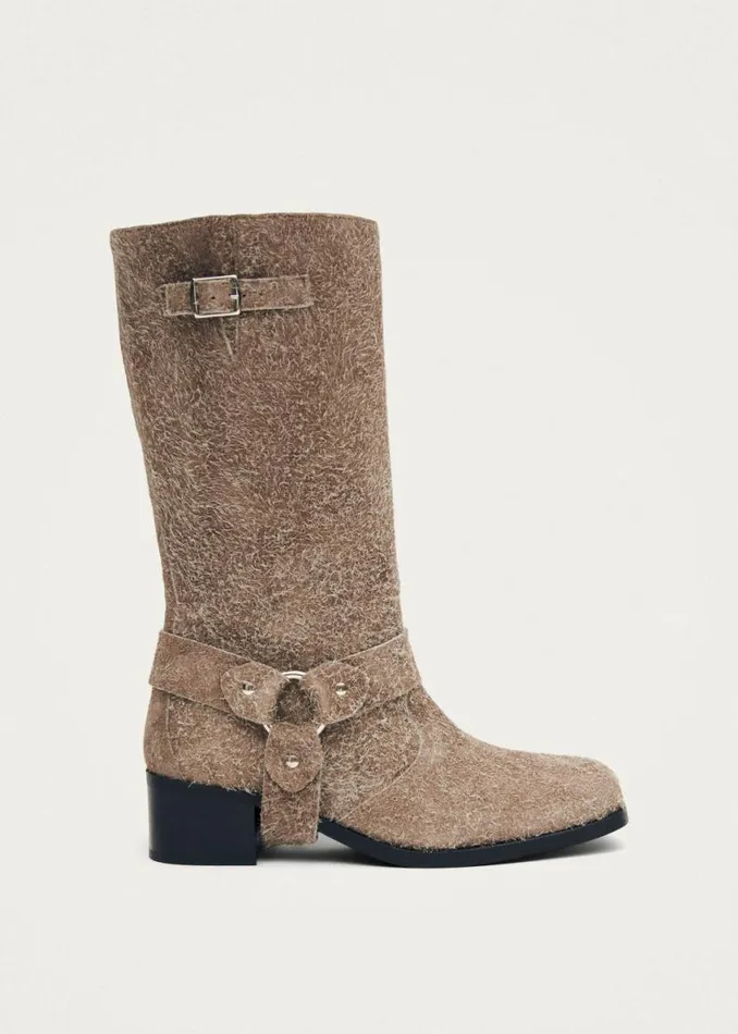Boots Women ALOHAS Rocky Suede Fuzzy Beige