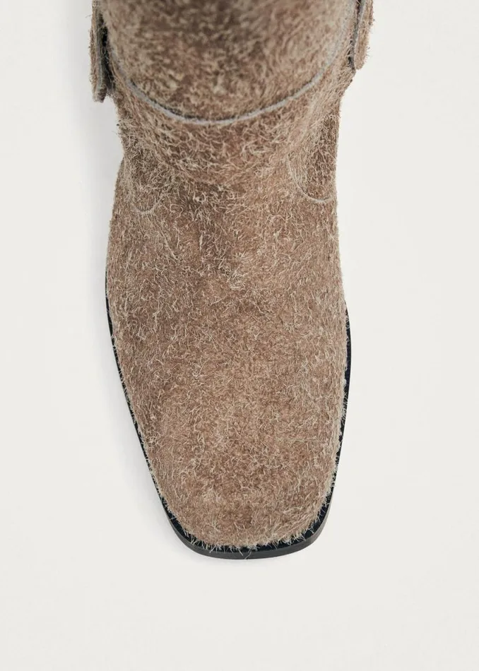 Boots Women ALOHAS Rocky Suede Fuzzy Beige