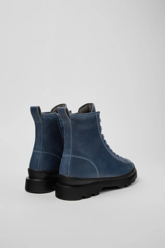 Boots Women Camper Brutus Blue Leather Boots Boots Women Camper Brutus Blue Leather Boots