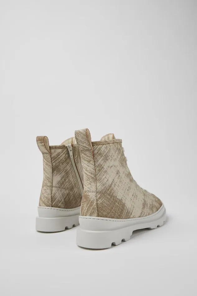 Boots Women Camper Brutus Whitebeige Brushed Nubuck Boots