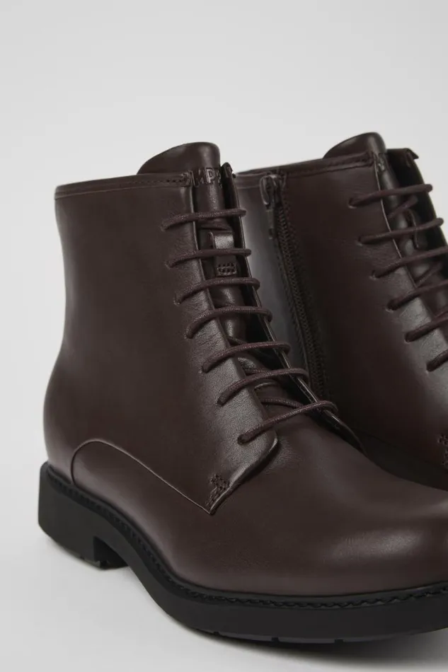 Boots Women Camper Neuman Brown Leather Ankle Boots