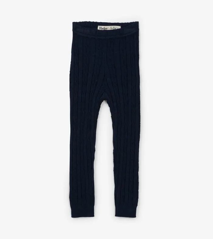 Bottoms Baby and Toddler Hatley Baby Navy Cable Knit Leggings