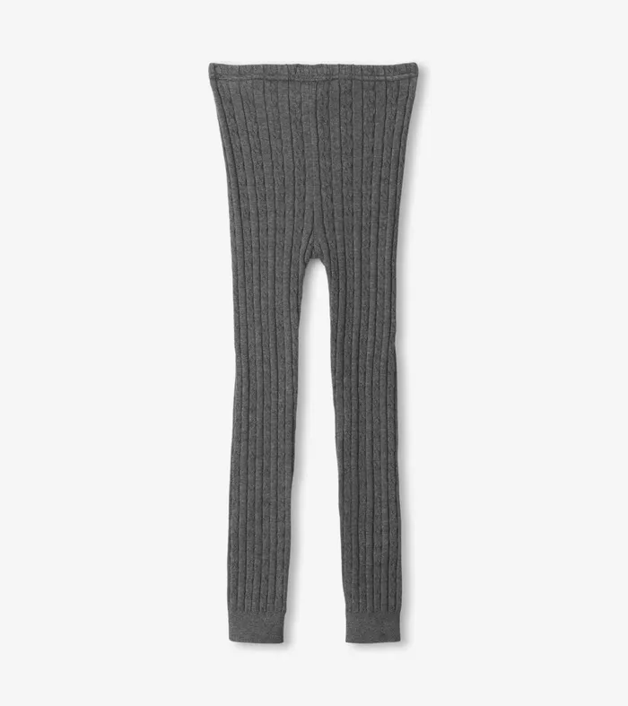 Bottoms Girls Hatley Girls Charcoal Cable Knit Tights