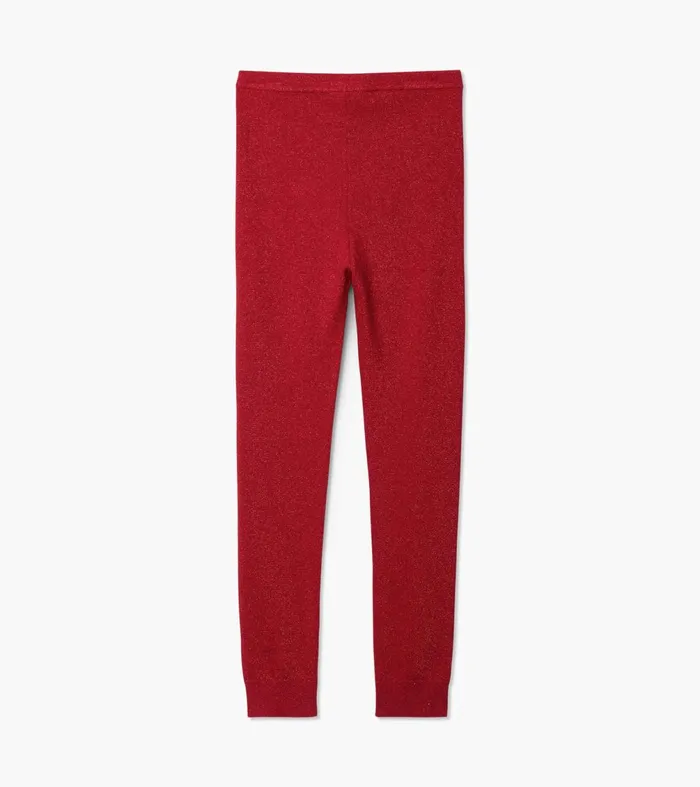 Bottoms Girls Hatley Girls Red Shimmer Knit Leggings