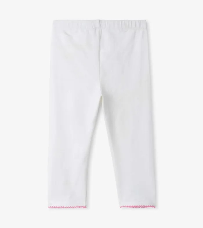 Bottoms Girls Hatley Girls White Summer Capri Leggings