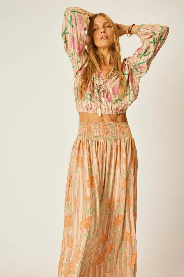 Bottoms Shop Natalie Martin BELLA SKIRT Chamomile Apricot