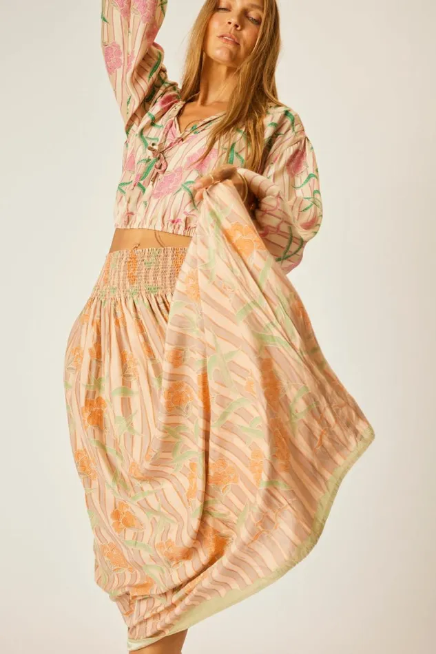 Bottoms Shop Natalie Martin BELLA SKIRT Chamomile Apricot