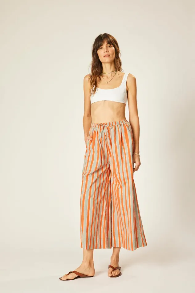 Bottoms Shop Natalie Martin LAUREN PANT Batik Stripe Navy