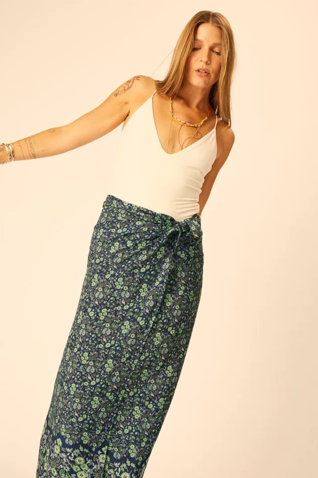 Bottoms Shop Natalie Martin SARONGSCARF Petite Fleur Marine