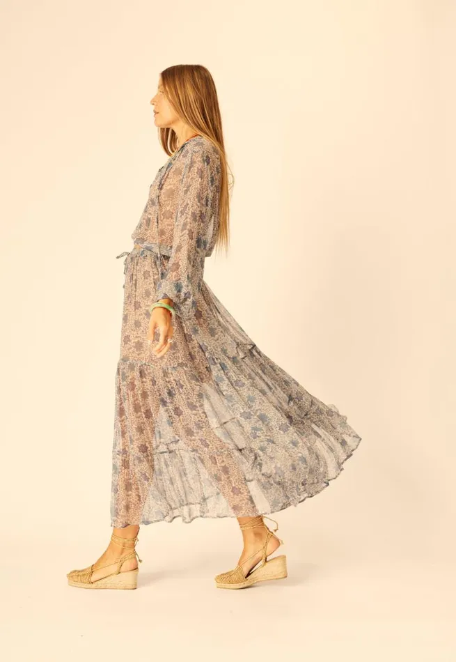 Bottoms Shop Natalie Martin SIERRA SKIRT Chiffon Snowflake Sea