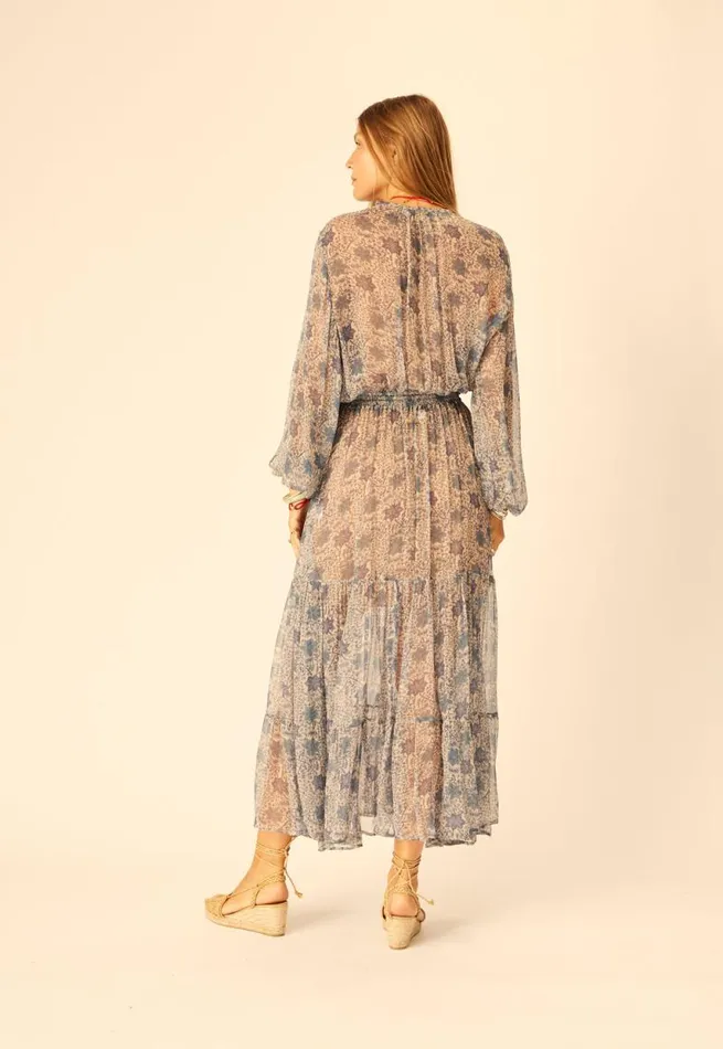 Bottoms Shop Natalie Martin SIERRA SKIRT Chiffon Snowflake Sea