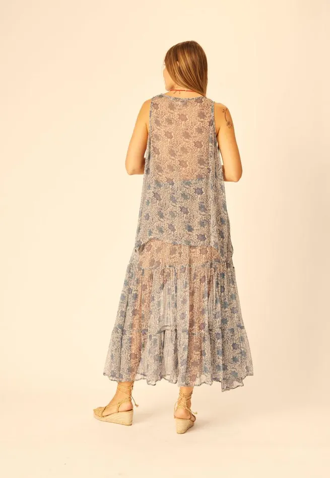 Bottoms Shop Natalie Martin SIERRA SKIRT Chiffon Snowflake Sea