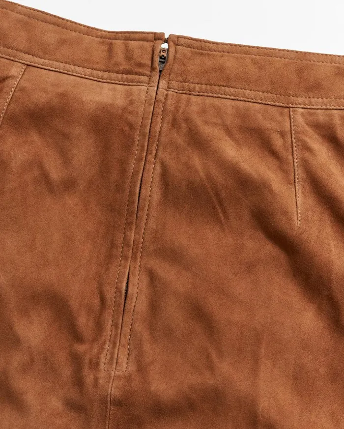 Bottoms Women Billy Reid Aline Suede Skirt Cognac