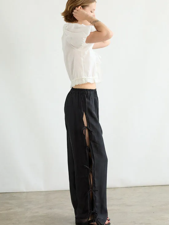 Bottoms Women Lisa Says Gah Evelyn Tie Pant Black Organza Bottoms Women Lisa Says Gah Evelyn Tie Pant Black Organza