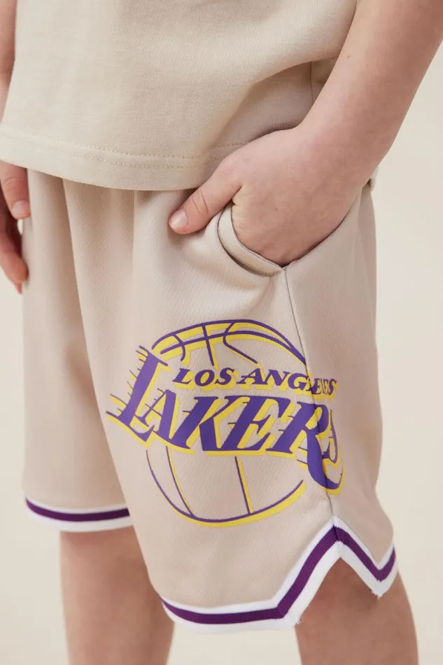 Boys 214 Shorts Cotton On License Basketball Short Lcn Nba Rainy Dayla Lakers