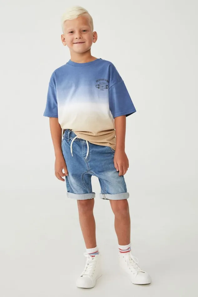 Boys 214 Shorts Cotton On Slouch Fit Short Byron Mid Blue
