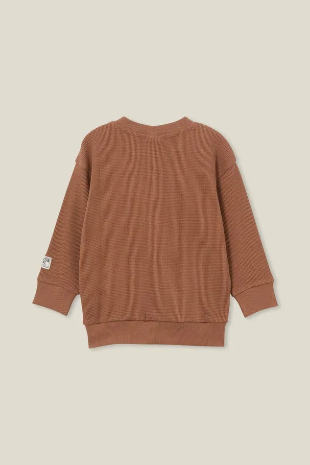 Boys 214 Sweatshirts and Sweatpants Cotton On Long Sleeve Waffle Pullover Coco Jumbo