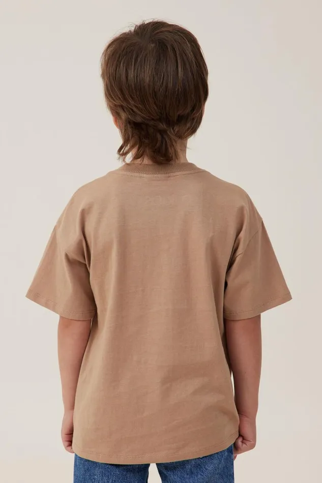 Boys 214 Tops and TShirts Cotton On License Drop Shoulder Short Sleeve Tee Lcn Min Taupy Brownminecraft Creeper