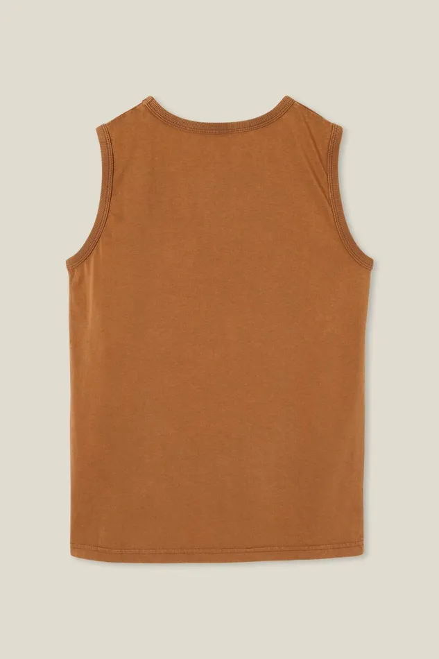 Boys 214 Tops and TShirts Cotton On The Eddy Essential Tank Coco Jumbo Wash