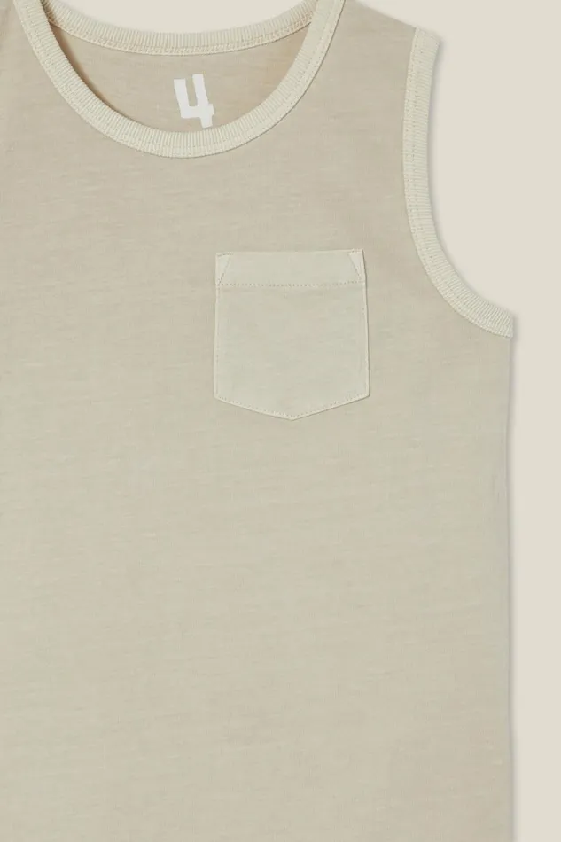 Boys 214 Tops and TShirts Cotton On The Essential Tank Rainy Day Wash