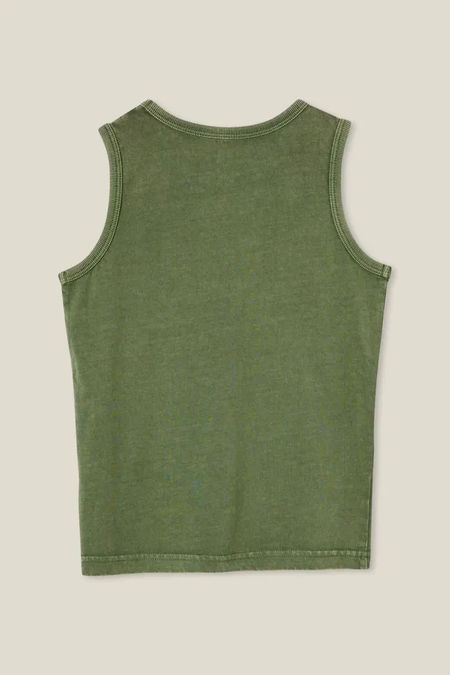 Boys 214 Tops and TShirts Cotton On The Essential Tank Swag Green Wash