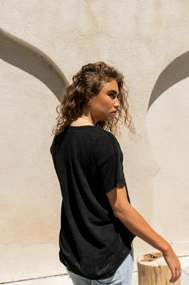 Britta Top In Black Black Women Bohme Tops