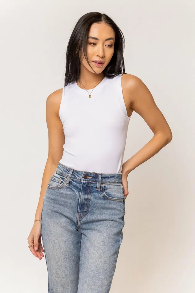 Brooklyn Bodysuit In White White Women Bohme Tees and Tanks