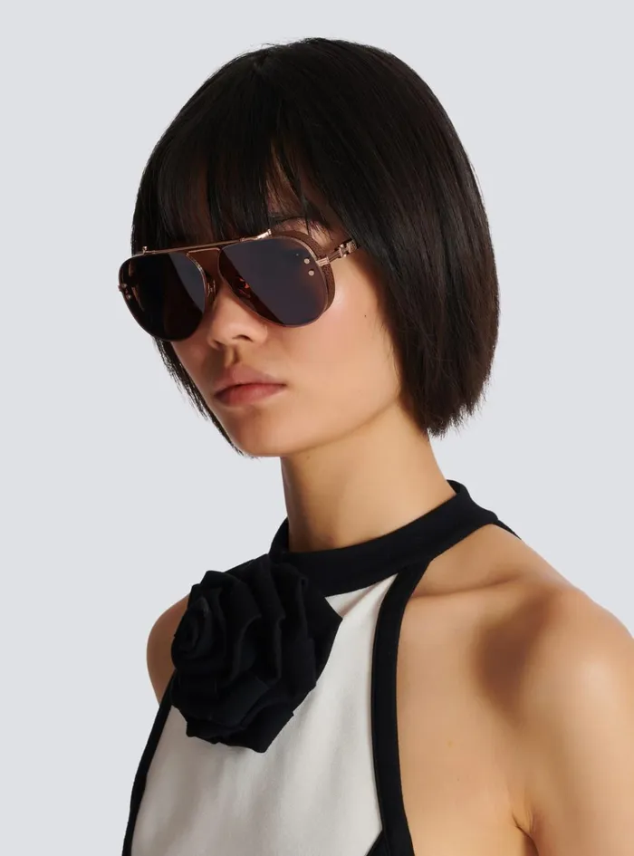 Capitaine Sunglasses Brown WomenMen Balmain Eyewear