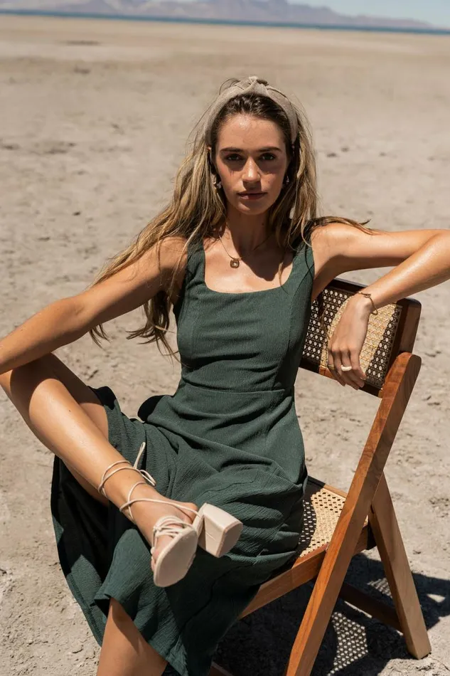 Carmela Midi Dress In Teal Teal Women Bohme Dresses