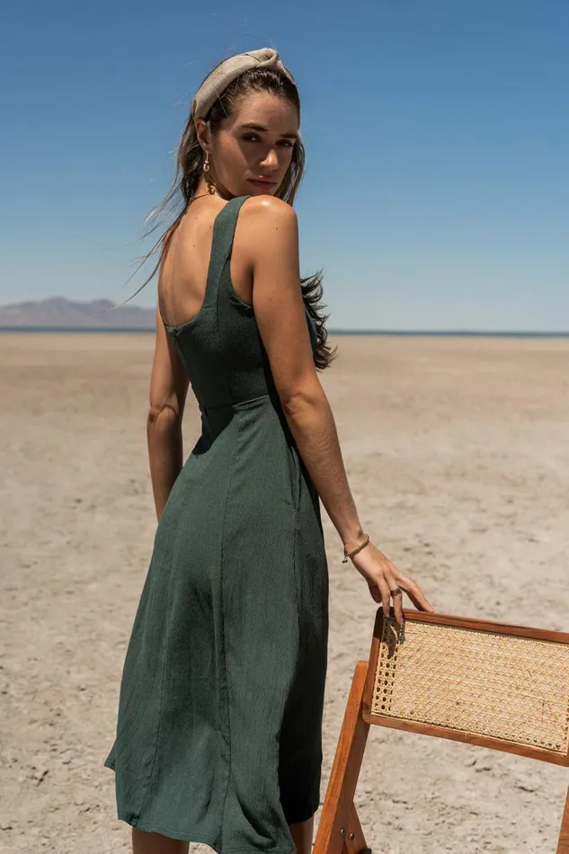 Carmela Midi Dress In Teal Teal Women Bohme Dresses
