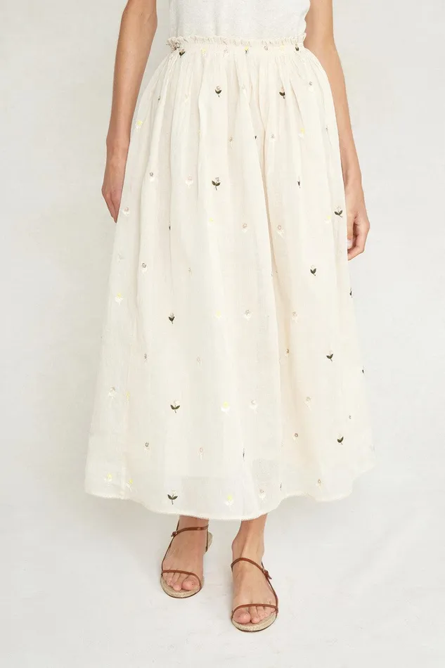 Caroline Ballet Skirt White Floral Women Chan Luu Bottoms