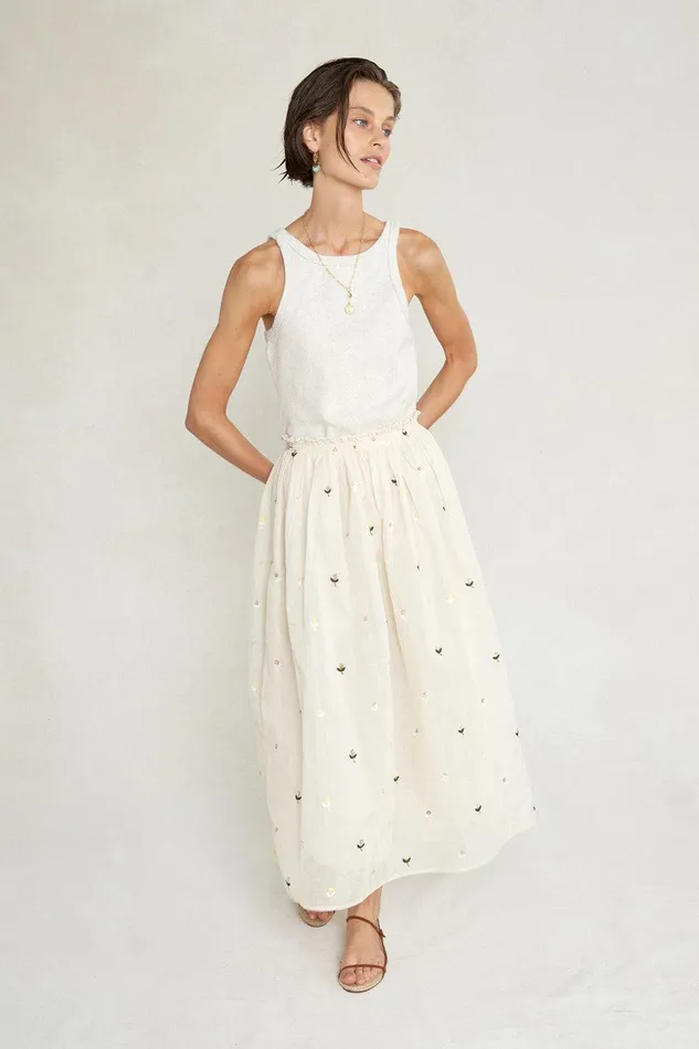 Caroline Ballet Skirt White Floral Women Chan Luu Bottoms