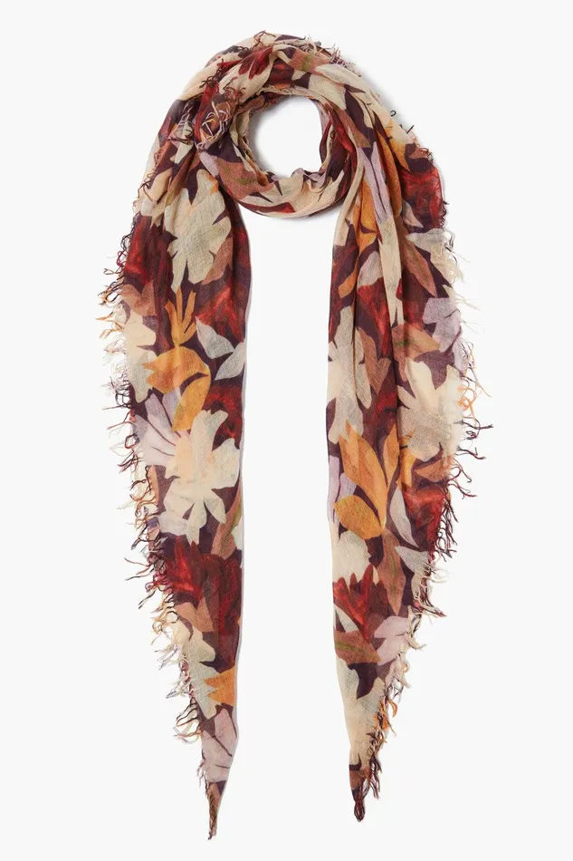 Cashmere And Silk Scarf Magnolia Floral Print Women Chan Luu Scarves