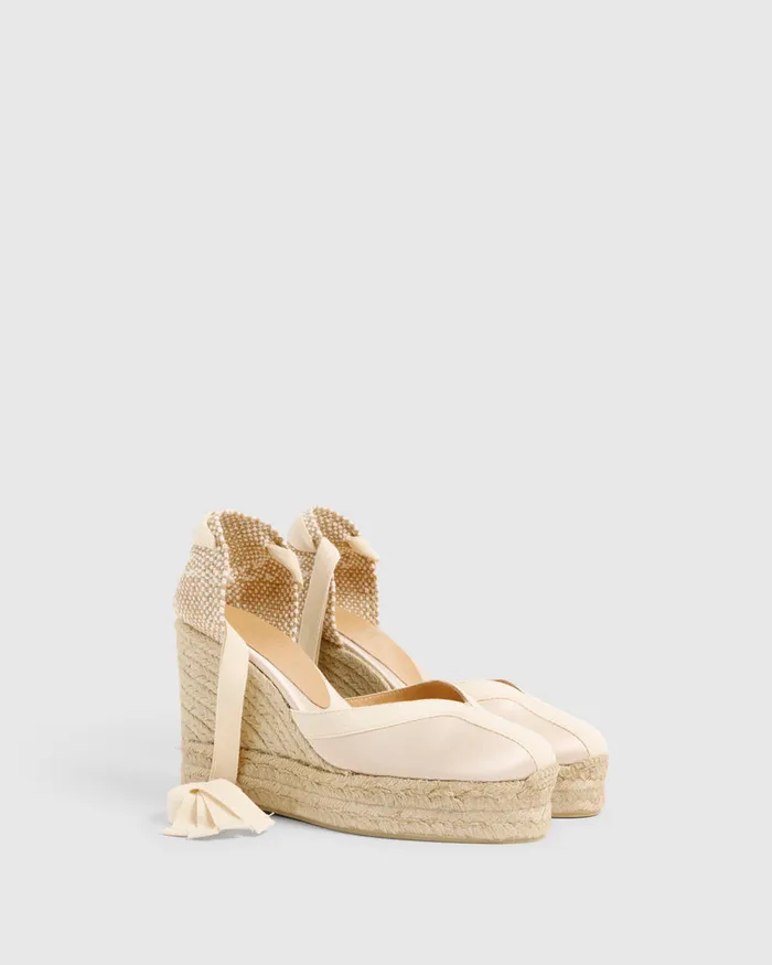 Castaer Carmen8ed129 Champagne Women Wedges