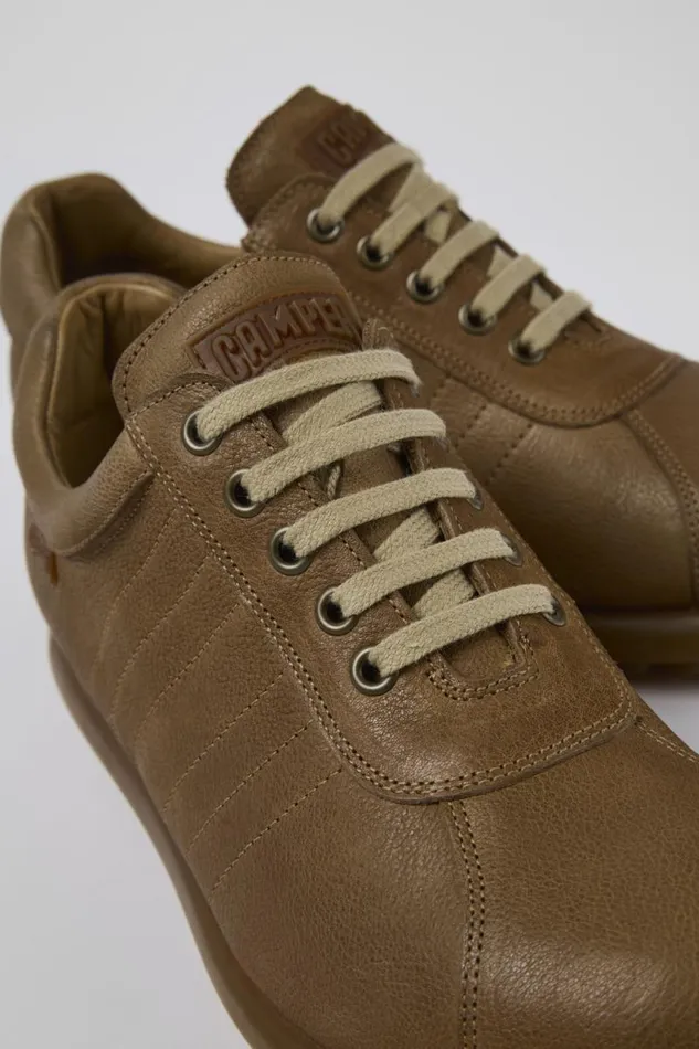 Casual Shoes Men Camper Pelotas Brown Leather Oxford Sneaker
