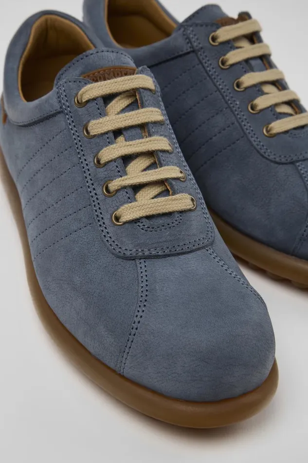 Casual Shoes Women Camper Pelotas Blue Nubuck Shoe