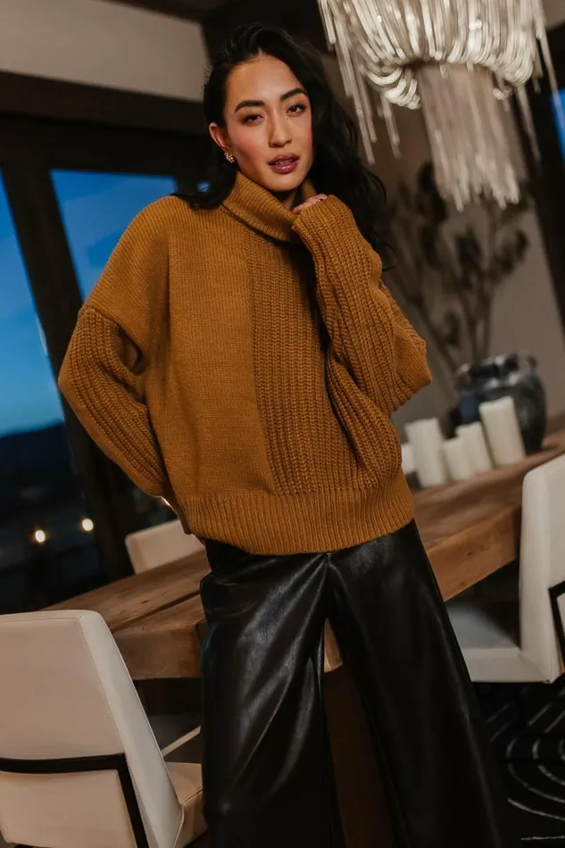 Catherine Turtleneck Sweater In Brown Brown Women Bohme Tops