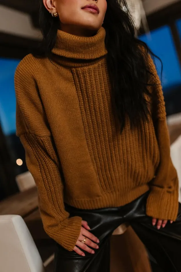 Catherine Turtleneck Sweater In Brown Brown Women Bohme Tops