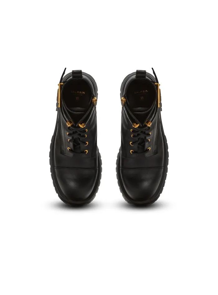 Charlie Leather Ranger Boots Black Women Balmain Boots