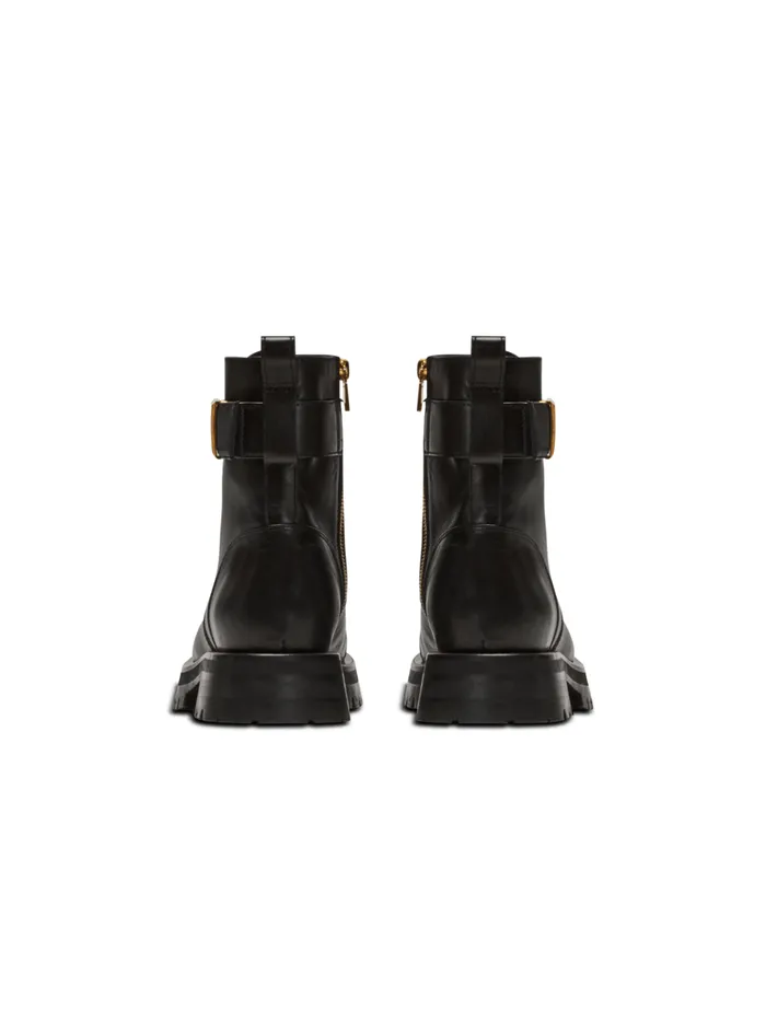 Charlie Leather Ranger Boots Black Women Balmain Boots
