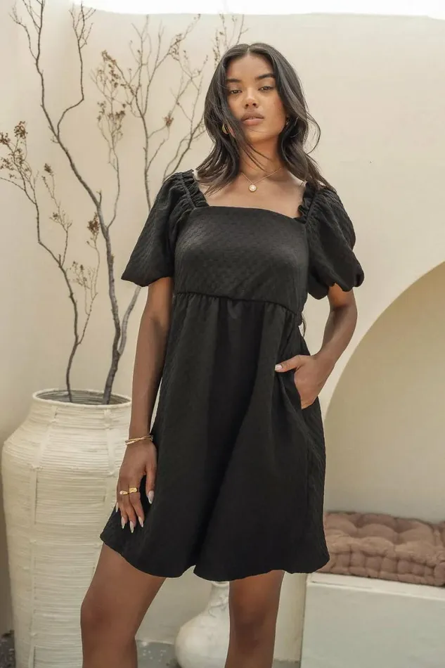 Claudette Mini Dress In Black Black Women Bohme Dresses